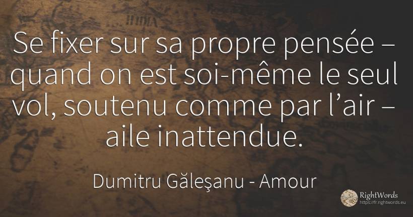 Se fixer sur sa propre pensée – quand on est soi-même le... - Dumitru Găleşanu, citation sur amour