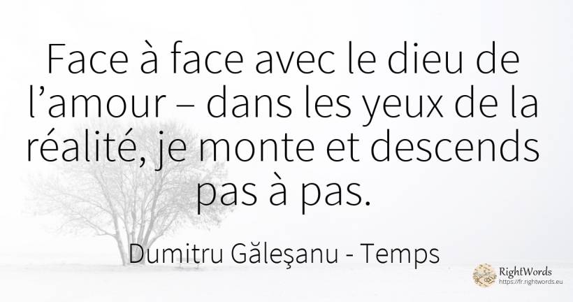 Face à face avec le dieu de l’amour – aux yeux de la... - Dumitru Găleşanu, citation sur temps