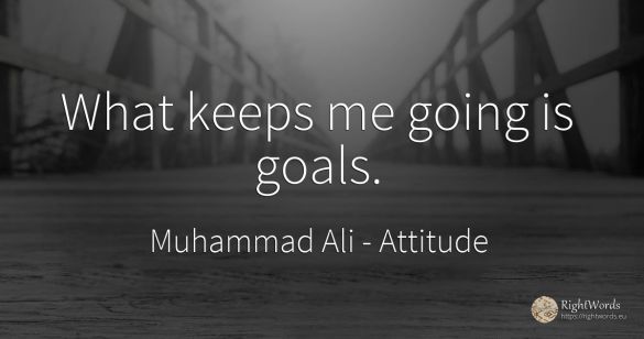 What keeps me going is goals.