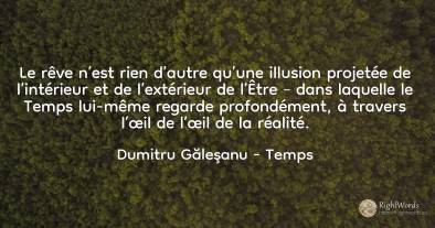 Le rêve n'est rien d'autre qu'une illusion projetée de...