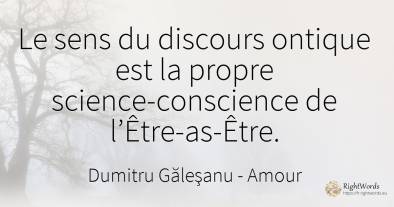 Le sens du discours ontique est la propre...