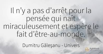 Il n’y a pas d’arrêt pour la pensée qui naît...